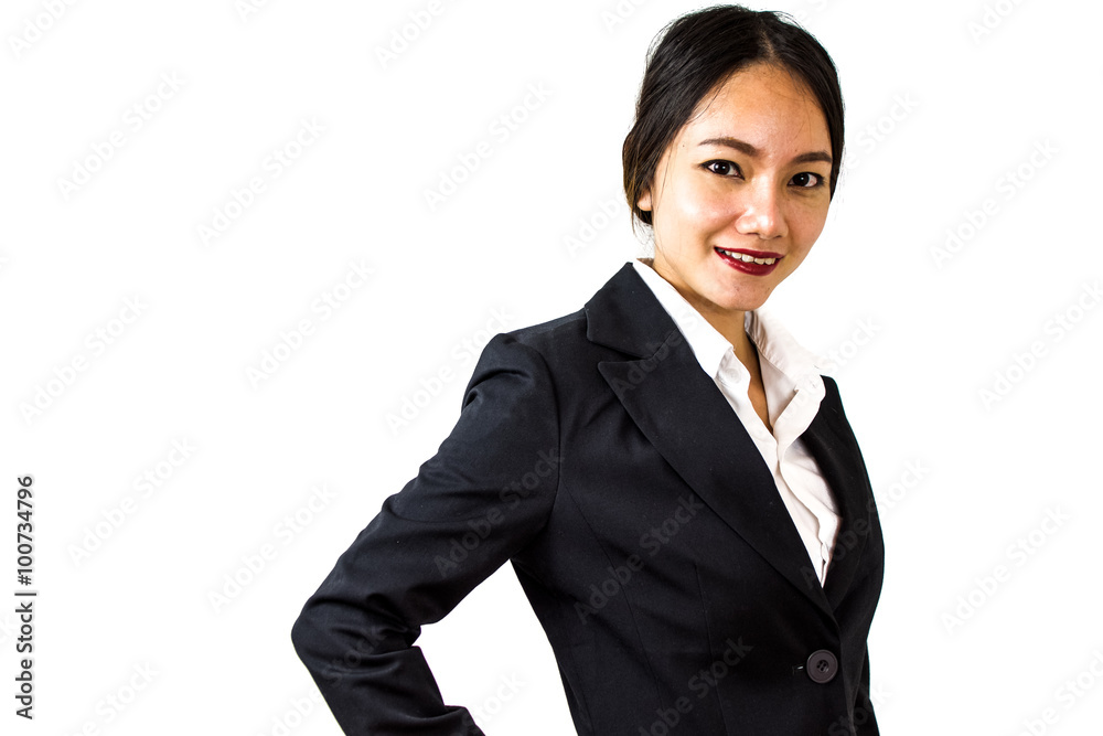 Smiling business woman. Isolated over white background Smiling business woman. Isolated over white background