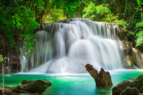 Huay Mae Khamin waterfall in tropical forest Thailand 
