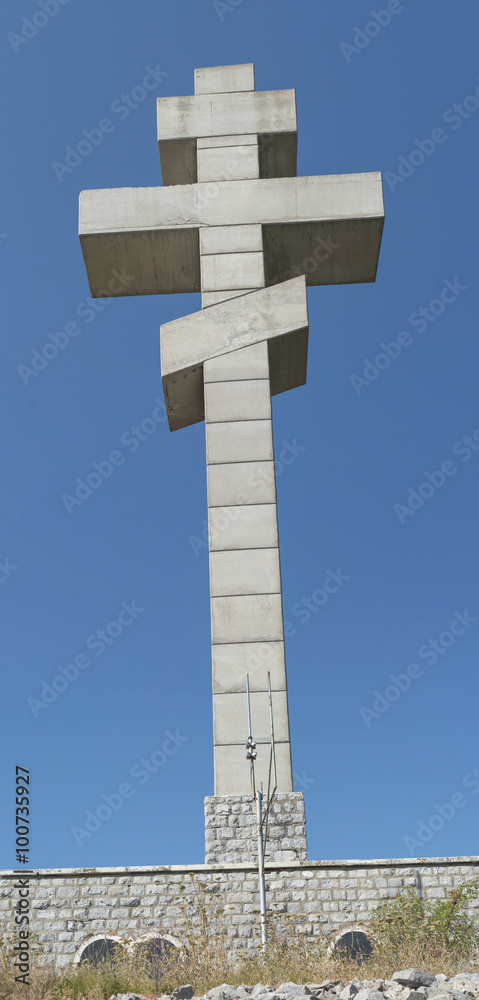 Christian cross on Okolchitca peak, Bulgaria
