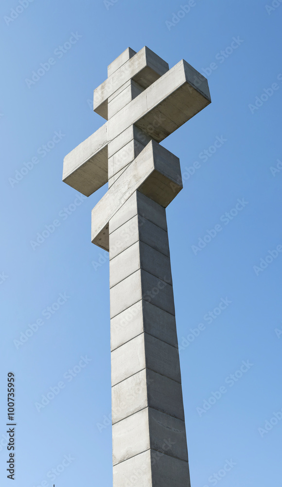 Christian cross on Okolchitca peak
