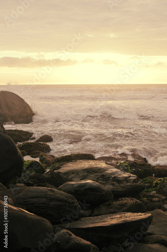 Beach , sunset, stones