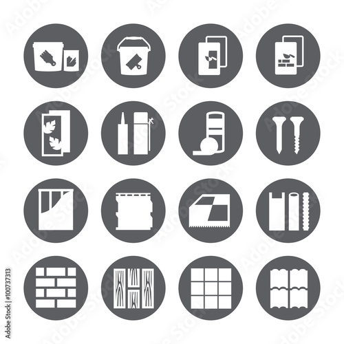 repair icons. vector set. construction materials.