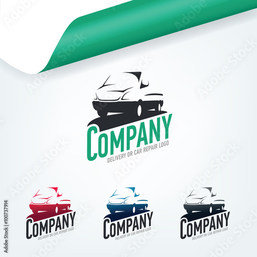 Car repair or delivery service label. Vector logo design template. Concept for automobile repair service, spare parts store.