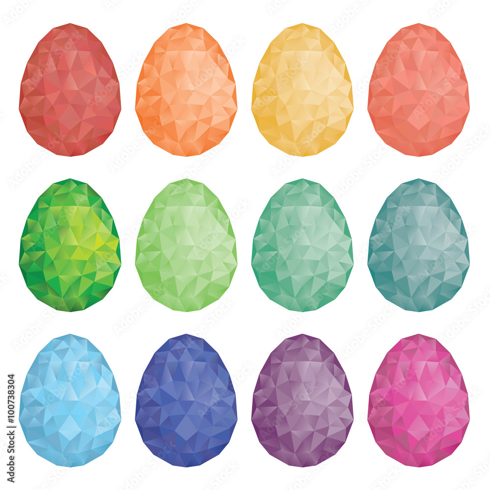 Low poly eggs in various colors
Low poly eggs in various colors