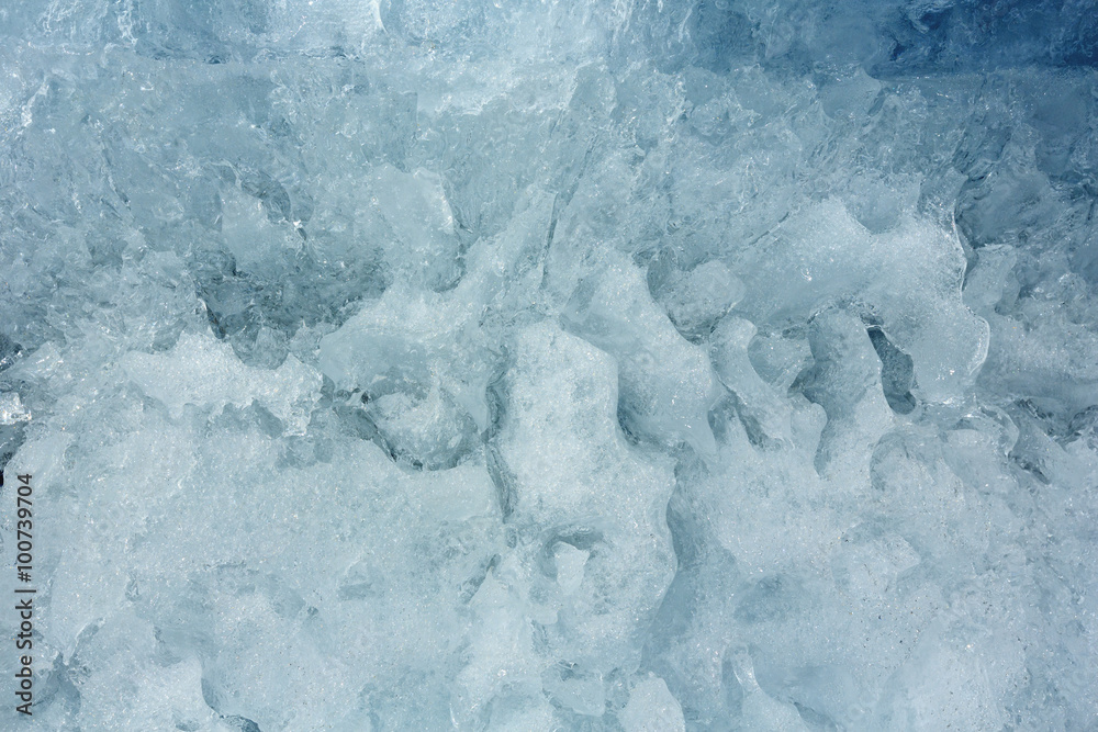 Glacial block of ice closeup.