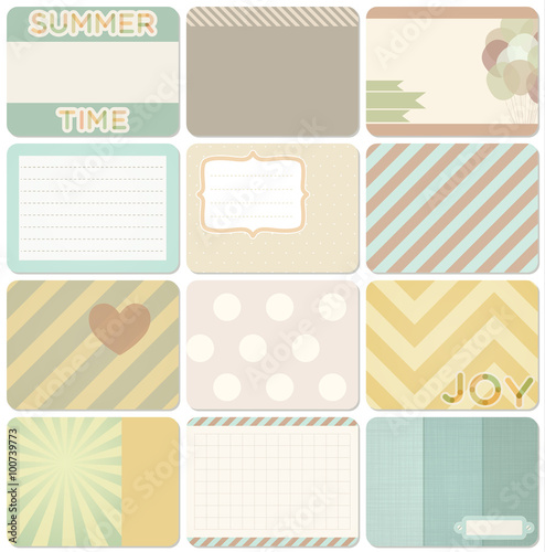 Vector set of journal cards.