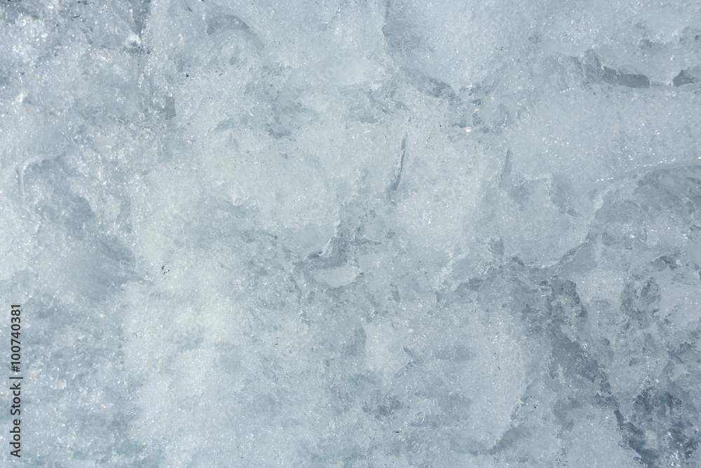 Glacial block of ice closeup.