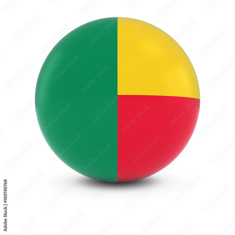 Beninese Flag Ball - Flag of Benin on Isolated Sphere Beninese Flag Ball - Flag of Benin on Isolated Sphere
