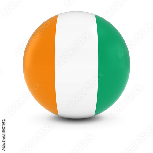 Ivorian Flag Ball - Flag of the Cote d'Ivoire on Isolated Sphere