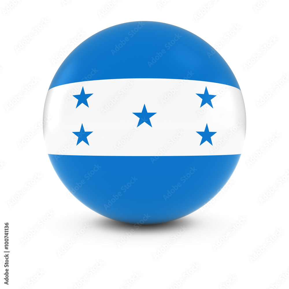 Honduran Flag Ball - Flag of Honduras on Isolated Sphere Honduran Flag Ball - Flag of Honduras on Isolated Sphere