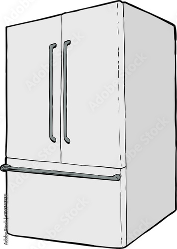 Large single closed refrigerator