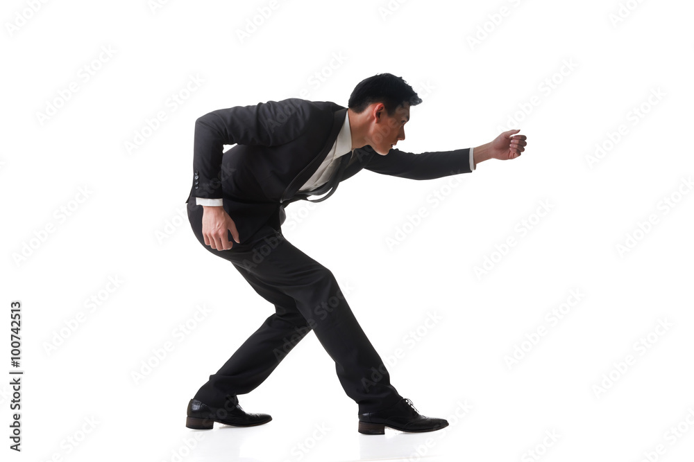 business man posing tug of war business man posing tug of war