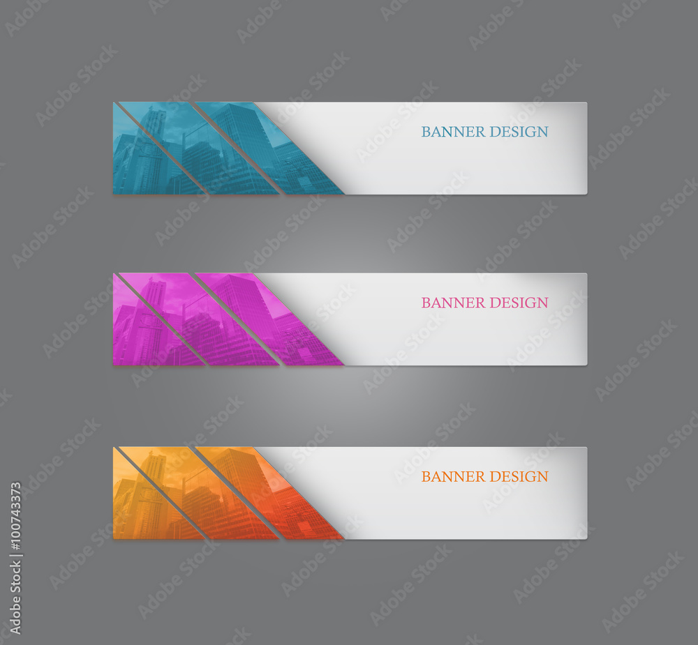 Fototapeta premium Simple colorful horizontal banners .