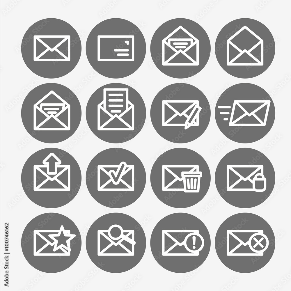 Mail icon set Mail icon set
