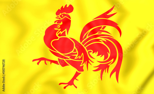 Flag of Wallonia Region, Belgium.