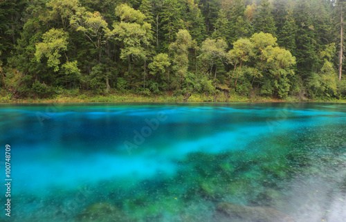 Colored pond in Jiuzhaigou, China, Asia