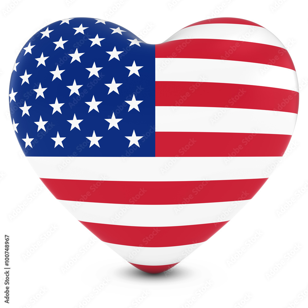 Love America Concept Image - Heart textured with US Flag Love America Concept Image - Heart textured with US Flag