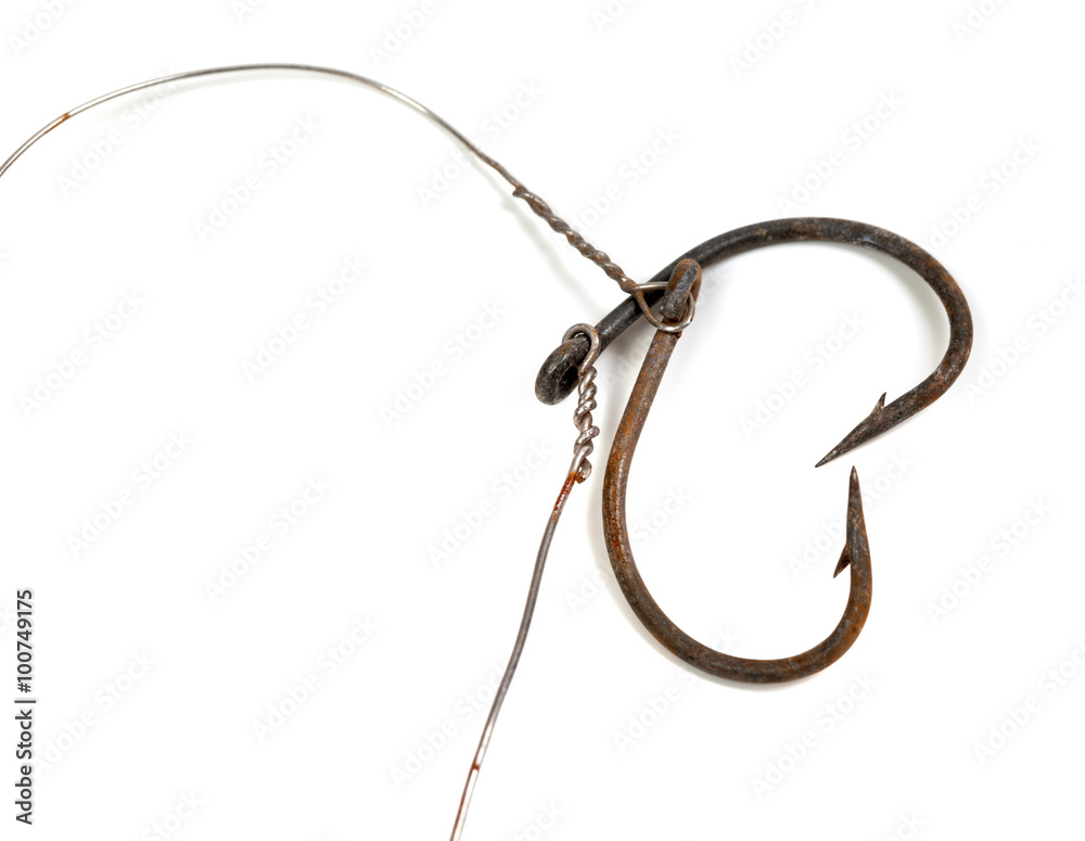 Old rusty fish hooks in form of heart Old rusty fish hooks in form of heart
