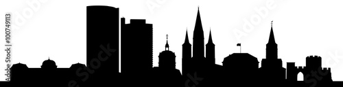 Silhouette Bonn – Skyline der Stadt mit Münster, Langer Eugen, Rathaus und Co.