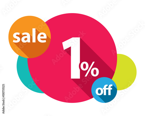 1% discount logo colorful circles