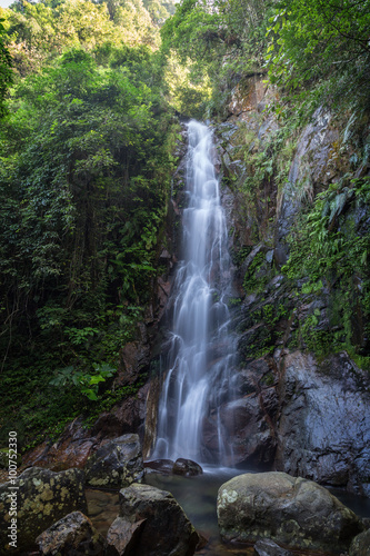 Middle Fall of the Ng Tung Chai Waterfalls at the New Territories in Hong Kong  China.