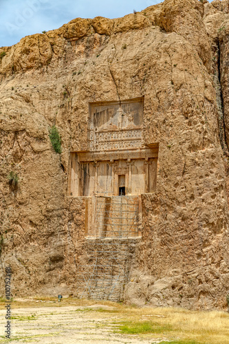 The tomb of  Xerxes I at Naqsh-e Rustam an ancient necropolis located about 12 kilometres of Persepolis, Iran. photo