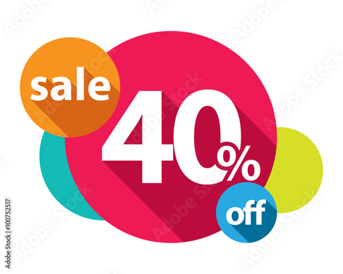 40% discount logo colorful circles