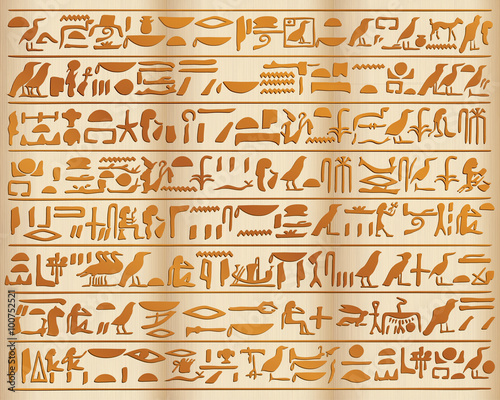 Egyptian ornaments and hieroglyphs