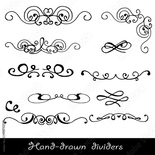 Hand drawn vector line border 