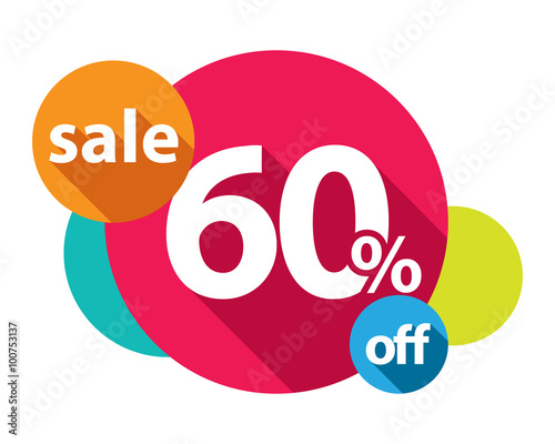 60% discount logo colorful circles