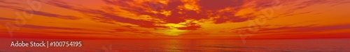 panorama of sunset on the ocean, the sunrise over the sea, banner