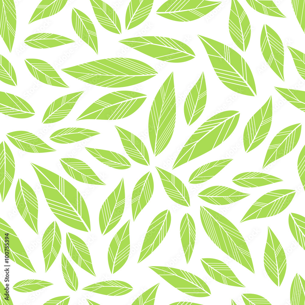 green seamless leaves 