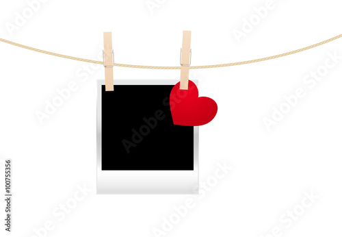 photo frame on the clothespin
