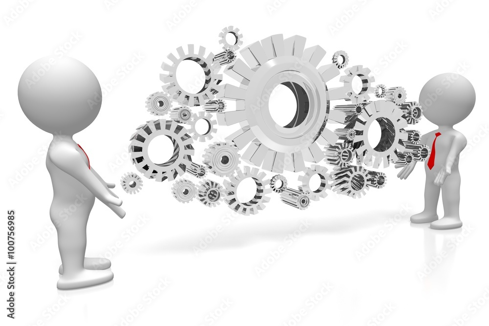 3D cooperation concept 3D cooperation concept