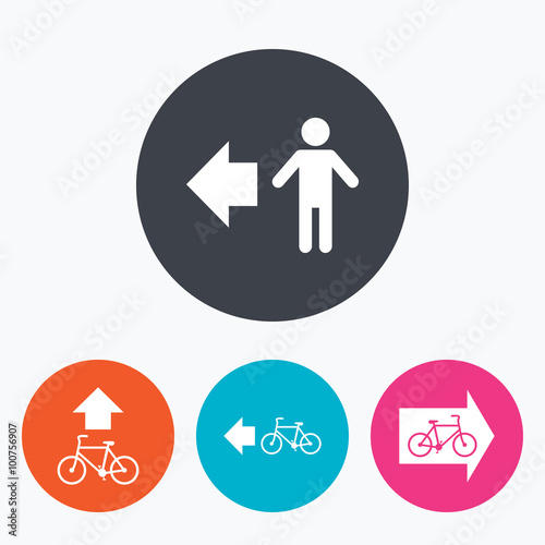 Pedestrian road icon. Bicycle path trail sign.