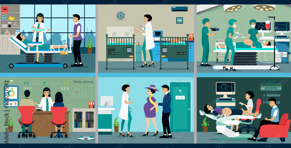 The process of pregnant women who are in the care of a doctor. The process of pregnant women who are in the care of a doctor.