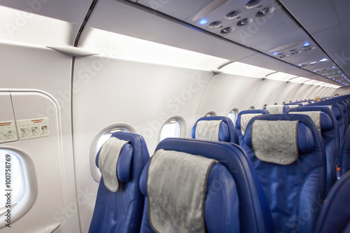 Passengers airplane interior