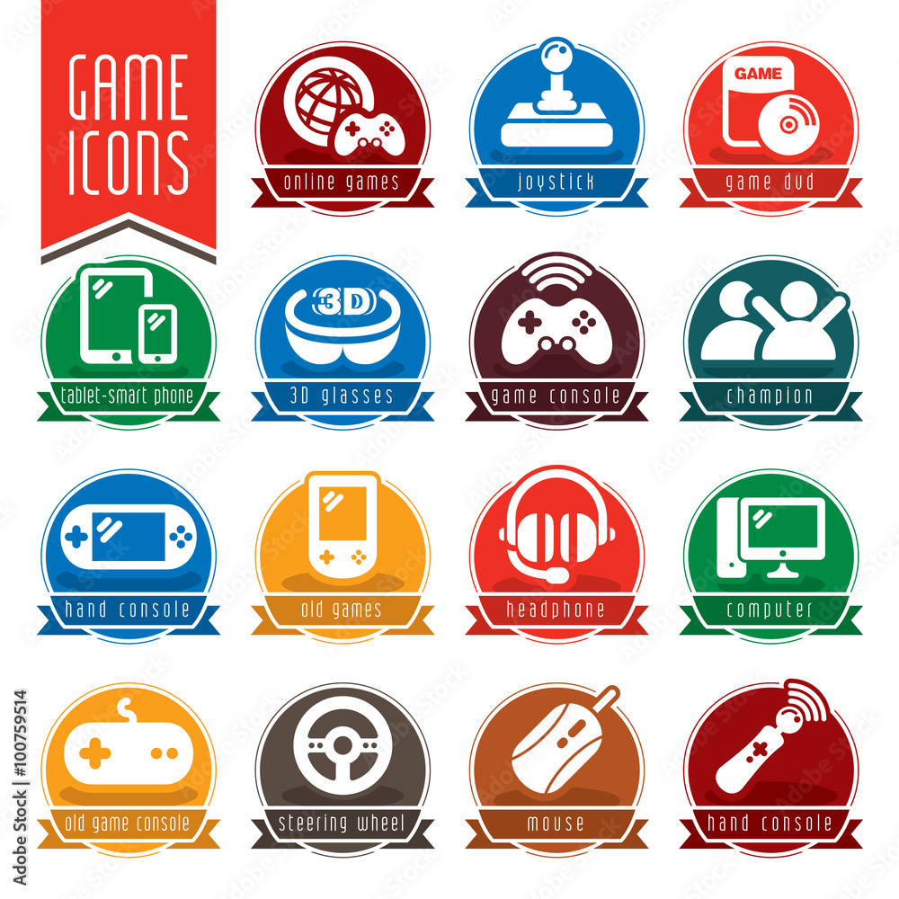 Game icon set. Game icon set.