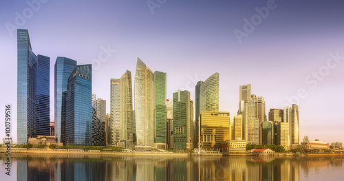 Singapore Skyline and view of Marina Bay