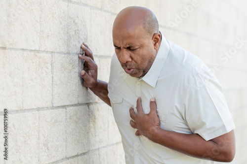 African American man with chest pains 