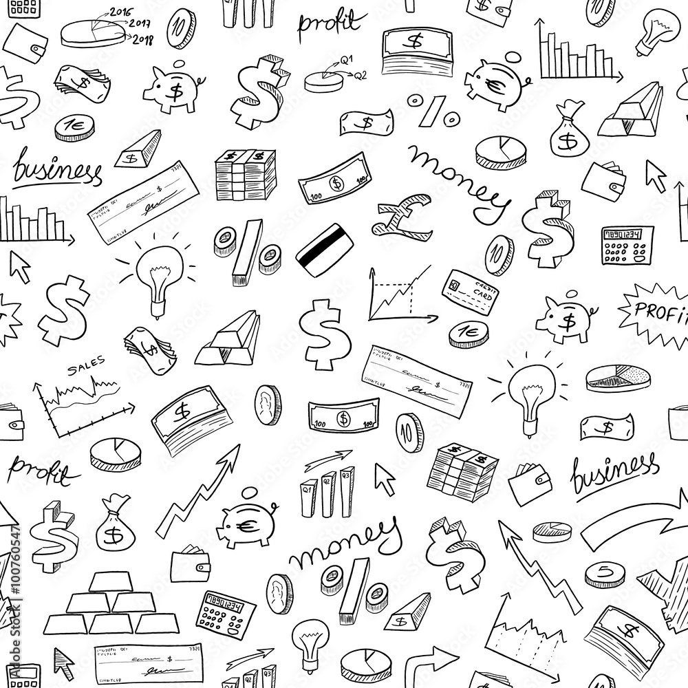 Financial doodle background Financial doodle background