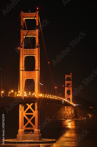 Golden Gate bridge at night, San Francisco, California