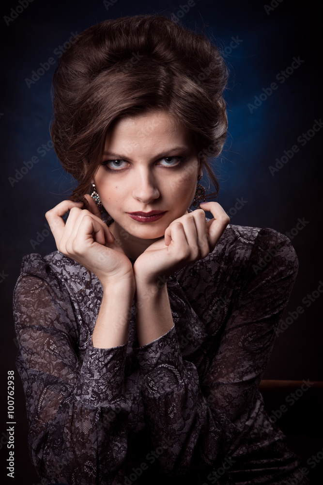 Young beautiful retro lady Young beautiful retro lady