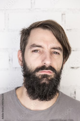 Hipster. Portrait of a bearded young man