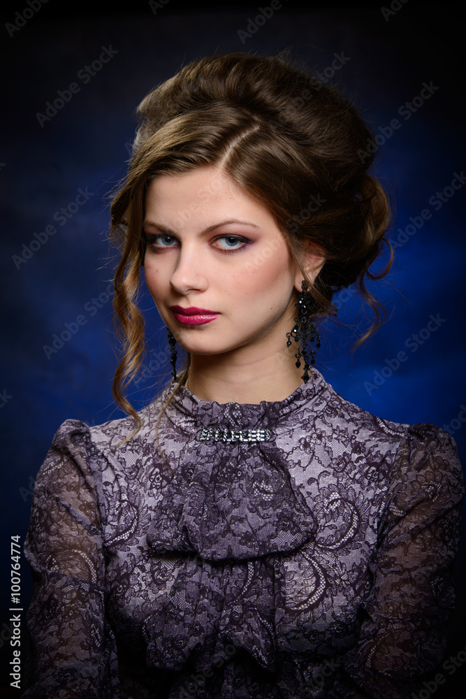 Young beautiful retro lady Young beautiful retro lady