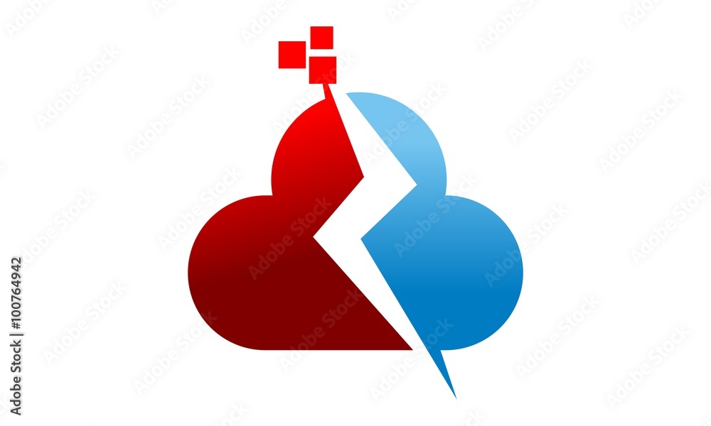 Cloud Storm Logo Stock Vector | Adobe Stock
