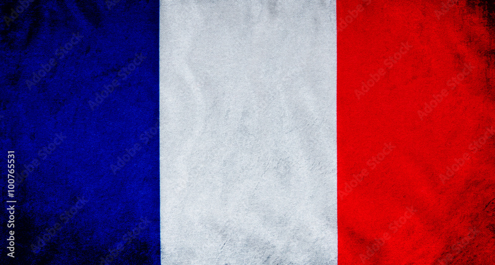 Flag of France on satin texture Flag of France on satin texture