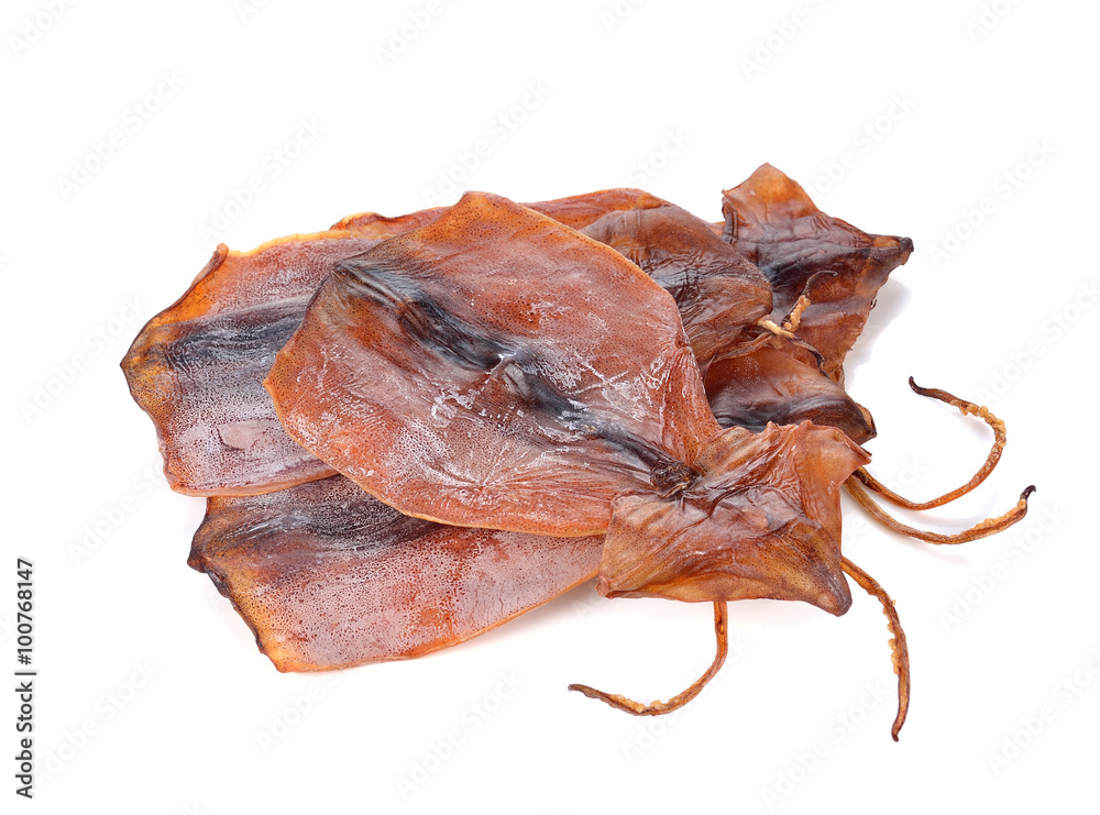 Dried squid on white background Dried squid on white background