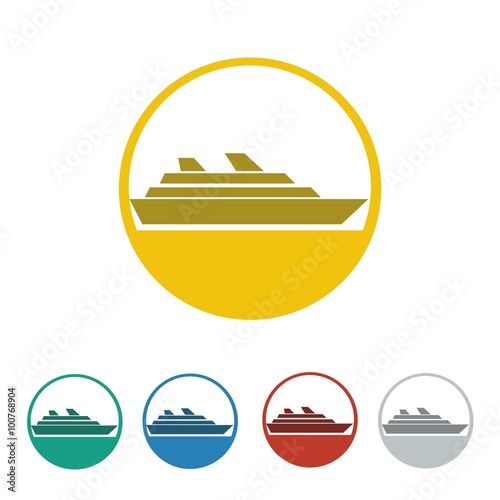 cruise ship logo icon Vector