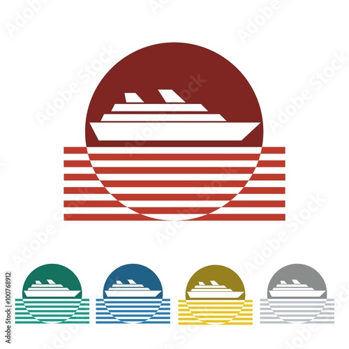 cruise ship logo icon Vector